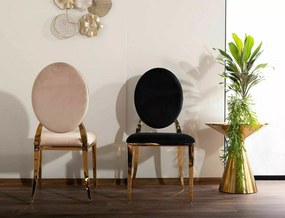 SI Kráľovská zamatová stolička béžová