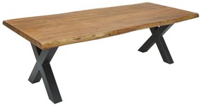 Jedálenský stôl MAMMUT 240 cm, X-nohy, 60 mm masívne akáciové drevo