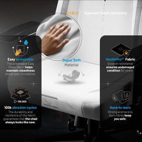 Biela herná stolička Diablo X.Eye Prime Ghosted White