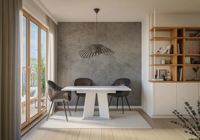 Jedálenský stôl Mulnu (svetlosivá + biela) (pre 4 až 6 osôb). Akcia -20%. Vlastná spoľahlivá doprava až k Vám domov. 1055226
