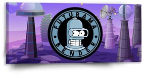 Sablio Obraz Futurama Bender Planéta s vysielačmi - 110x50 cm
