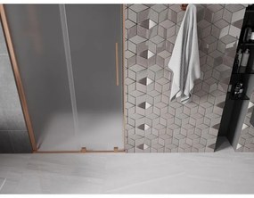 Mexen Velar, posuvné sprchové dvere do otvoru 90 cm, 8mm sklo námraza, medená matná, 871-090-000-31-65