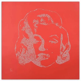 Obraz na plátně Marilyn Monroe Red - 60x60 cm