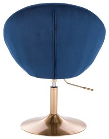 LuxuryForm DESIGN Kreslo VERA VELUR na zlatom tanieri - modré