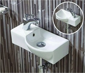 Keramické umývadlo klasické MEXEN HUGO 40x22,5 cm biele – pravé