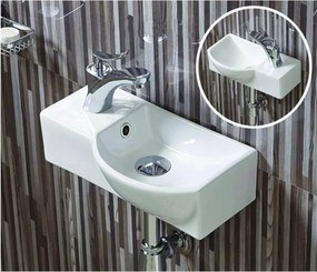 Keramické umývadlo klasické MEXEN HUGO 40x22,5 cm biele – pravé