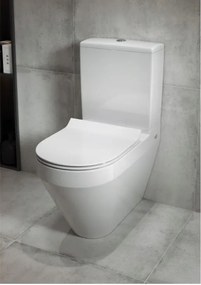 Cersanit Crea Clean On, oválna kombi misa vrátane Slim sedátka z duroplastu, biela, K114-023
