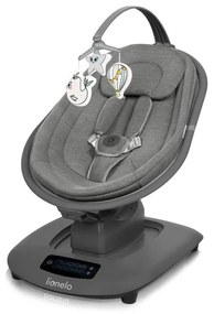 Lionelo - Detské húpacie kresielko s melódiou BLOSSOM Grey Concrete + diaľkové ovládanie