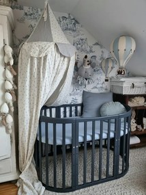 Dekoračný lietajúci balón svetlo modrá/krémová – dekorácia do detskej izby S-28cm x 16cm