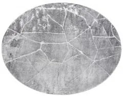 styldomova Sivý štruktúrovaný koberec kruh FEME 2783