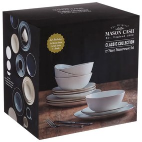 12-dielna súprava krémovobieleho kameninového riadu Mason Cash Classic Collection