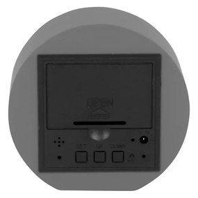 Karlsson 5981GY dizajnové LED hodiny s budíkom sivá, pr. 9 cm