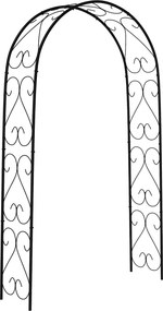 Outsunny Róžový Oblúk, Oceľový Záhradný Oblúk pre Kvitnúce Rastliny, 125 x 37 x 230 cm Trellis, Záhradná Dekorácia, Čierny | Aosom