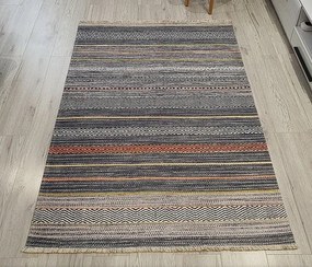 HU Viacfarebný moderný koberec Banco 1049-sivý Rozmer: 60x110 cm
