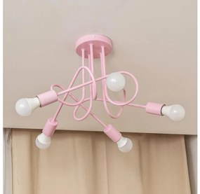 Prisadený luster OXFORD 5xE27/15W/230V ružový