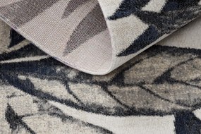 Moderný koberec MUNDO E7181 listy outdoor béžový / modrý