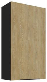 Horná kuchynská skrinka Carminia 60 G-108 1F (dub cremona + čierna). Akcia -18%. Vlastná spoľahlivá doprava až k Vám domov. 1127998