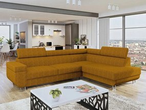 Rohová sedacia súprava Androderma (horčicová) (p)