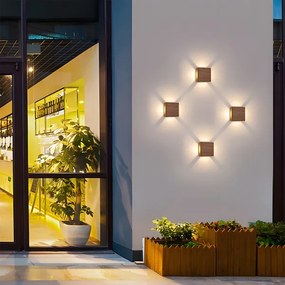 Brilagi - LED vonkajšie nástenné svietidlo QUADRAY LED/6W/230V v dekore dreva IP54