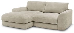 Béžová ženilková rohová pohovka (ľavý roh/s leňoškou) Leonore – Bobochic Paris