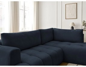 Tmavomodrá rozkladacia/s úložným priestorom rohová pohovka (pravý roh/do L) Fuji – Bobochic Paris