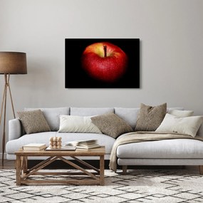 Obraz jablká na čiernom pozadí (90x60 cm)