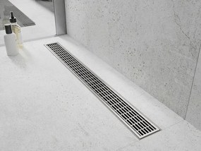 Mexen Flat lineárny nerezový žľab 50 cm, 360° sifón, vzor M33, nerez, 1033050-40