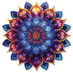 drevko |  Kvetinová mandala Fialová múdrosť  45 x 445 cm