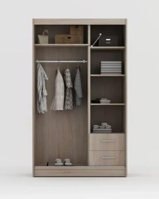 Šatníková skriňa Rumba, 200 cm, biela/biele sklo