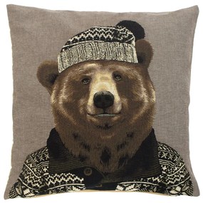 Gobelínový vankúš Medveď s čiapkou - 45*15*45 cm