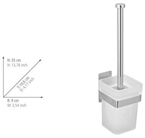 Samodržiaca sklenená WC kefa v lesklo striebornej farbe Genova – Wenko