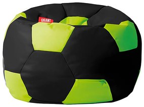 Sedací vak lopta ekokoža čierno-limetkový
