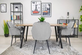 Dekorstudio Zamatové jedálenské kreslo LUGO - strieborné