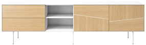 Tv stolík inasa s policou 200 x 53 cm biely MUZZA