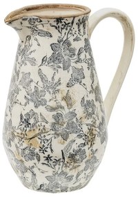 Keramický dekoračný džbán so šedými kvetmi Mell French L - 24*17*30 cm