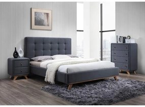 Sivá čalúnená postel MELISSA 160 x 200 cm