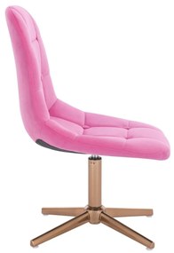 LuxuryForm DESIGN Stolička SAMSON VELUR na zlatom kríži - ružová