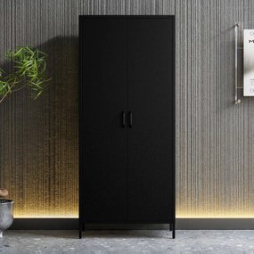 Čierna šatníková skriňa FLAVIO Modern 800 x 1850 x 450 mm