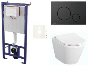 Cenovo zvýhodnený závesný WC set SAT do ľahkých stien / predstenová montáž + WC VitrA Integra SIKOSSINTRESU68K