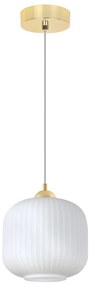 Závesné svietidlo Riffle 2, 1x biele sklenené tienidlo, g