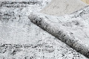 Moderný koberec DE LUXE 2081 ornament vintage - Štrukturálny krém / sivá Veľkosť: 140x190 cm