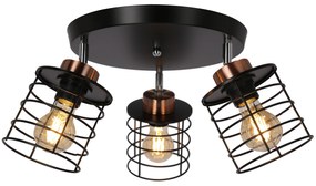 Candellux GLOB Stropné svietidlo/ Stropné svietidlo black+golden 3X40W E27 black lampshade 98-00392