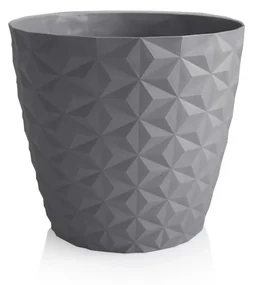 Crystal matt recyklovaný kvetináč 30 cm, kamenná sivá, 30 cm