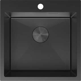 Mexen Solix, 1-komorový nerezový drez 500 x 500 mm, čierna, 6407501000-70