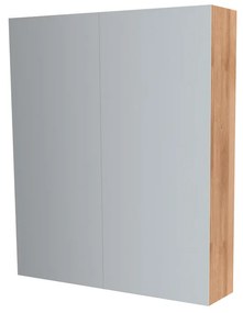 Mereo, Mereo Kúpeľňová zrkadlová skrinka 60 cm, galerka, 2 x dvierka, Multidecor, Dub Riviera mountain, MER-CN798G62DMON