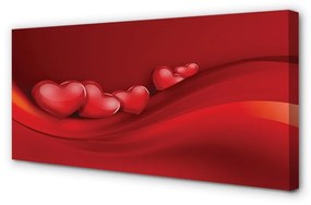 Obraz canvas Červené srdce pozadia 140x70 cm