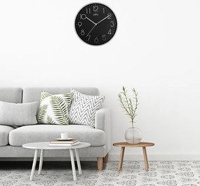 Kovové hodiny čierne MPM Metallic Elegance ∅ 300 × 40 mm