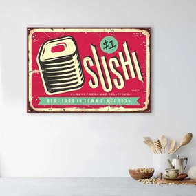 Obraz na plátně Znaky Retro plakát Sushi - 120x80 cm