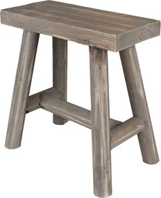 Hnedý antik drevený stolík na kvety - 38*18*38 cm