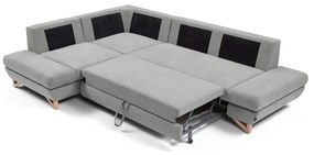 Rozkladacia rohová čalúnená sedacia súprava AVESTA s úložným priestorom do L, ľavé prevedenie, sivá